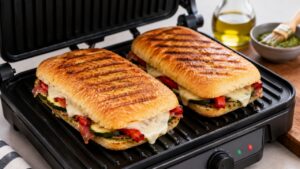 Panini sa hrskavom korom i otopljenim sirom peku se u aparatu za sendviče